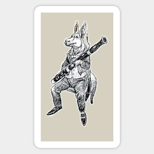 Carnival Animals - Kangaroo playing Bassoon Sticker